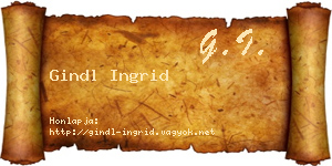 Gindl Ingrid névjegykártya